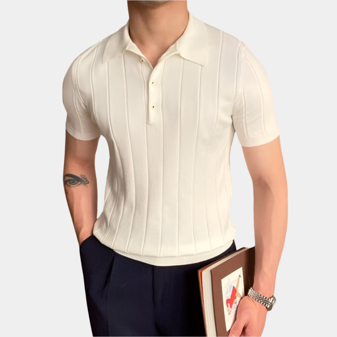 Cannes Ribbed Cotton Polo - Loravon