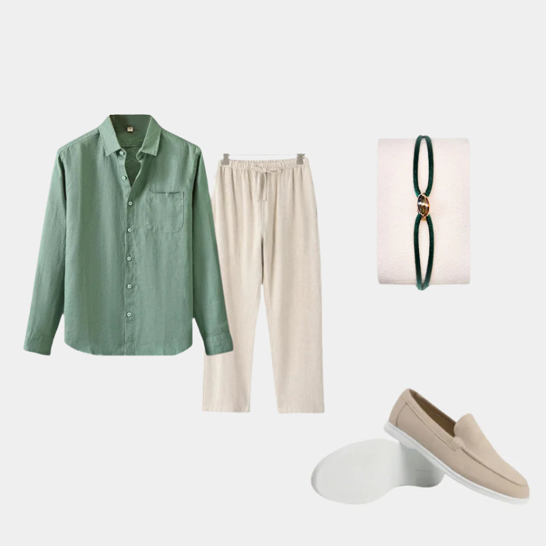 Linen Set: Green - Loravon