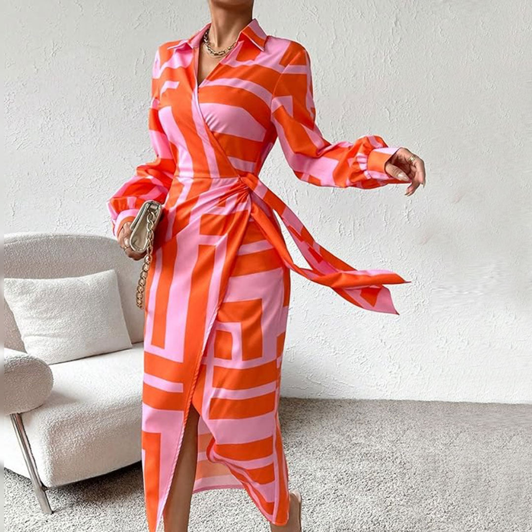 Darla - Printed Wrap Dress - Loravon