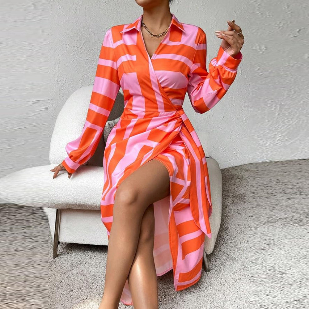 Darla - Printed Wrap Dress - Loravon
