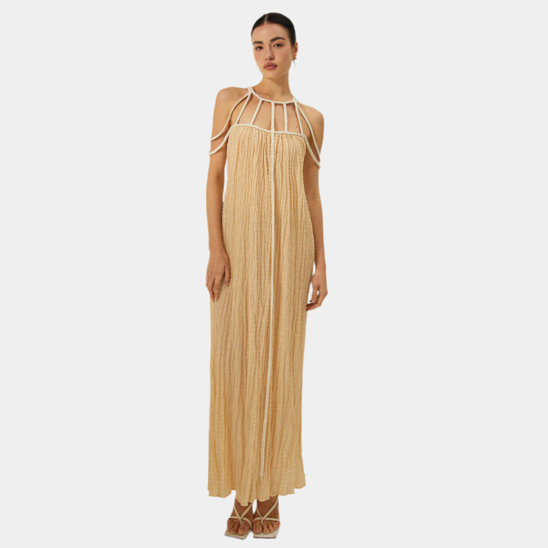 Stefania | Elegant Backless Cotton Dress - Loravon