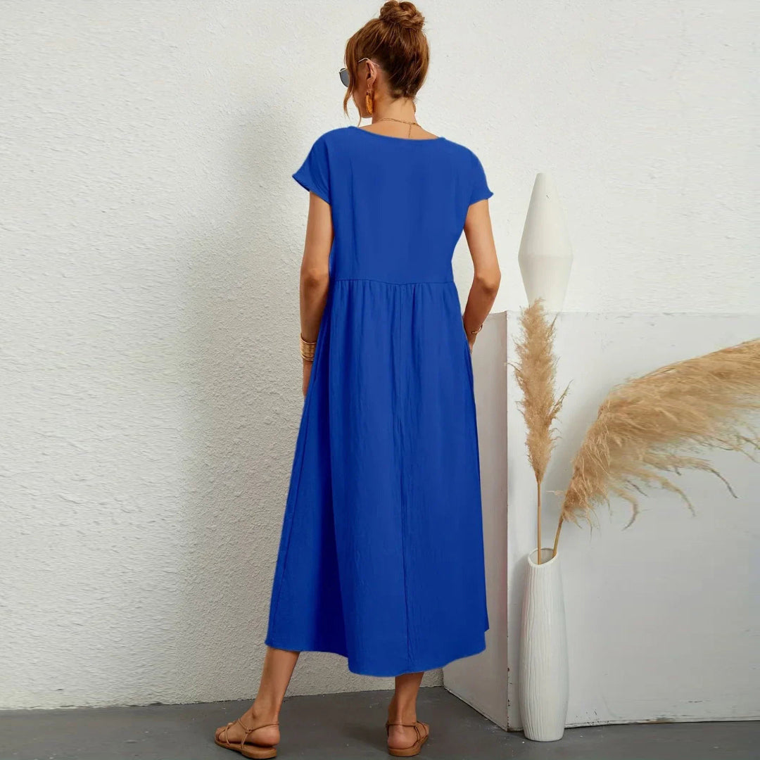 Maribel® - Mixed Cotton Casual Elegant Dress - Loravon