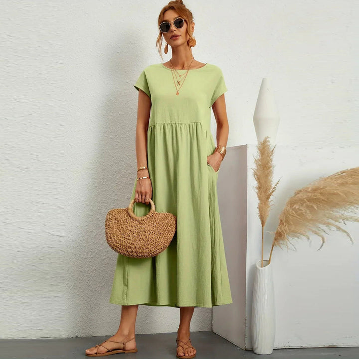 Maribel® - Mixed Cotton Casual Elegant Dress - Loravon