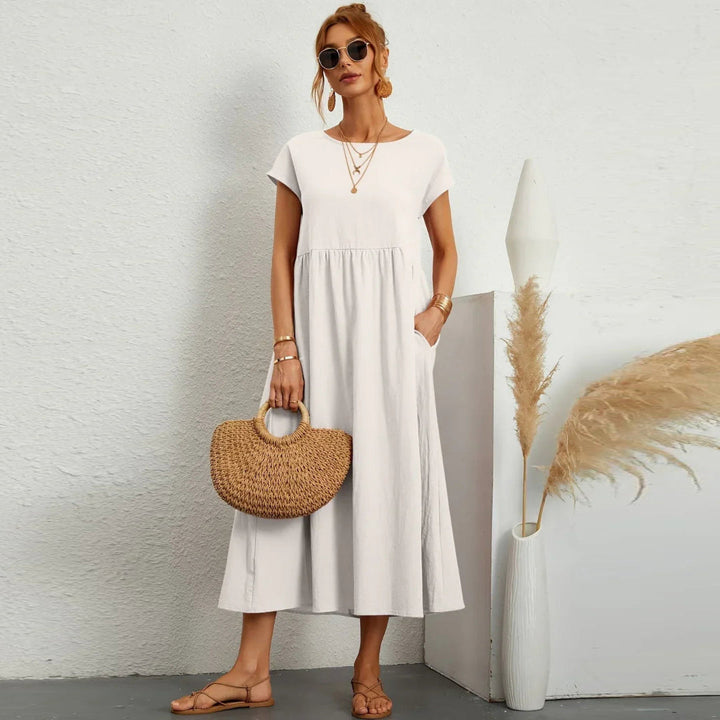 Maribel® - Mixed Cotton Casual Elegant Dress - Loravon